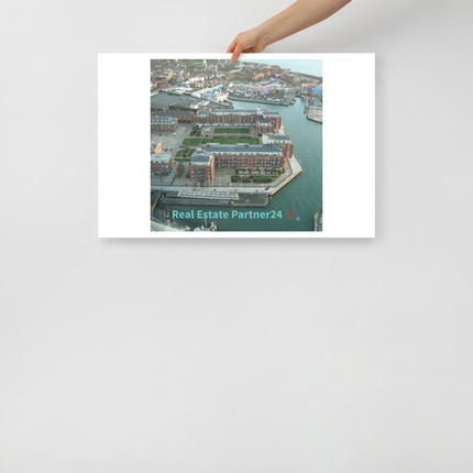Nice City Poster with realestatepartner24 with house Logo