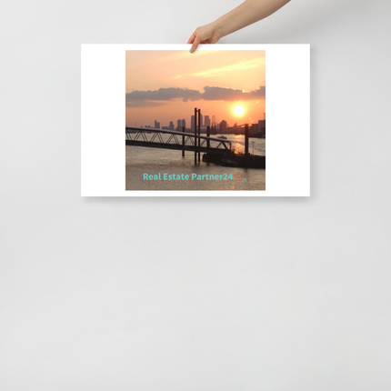 Evening Glow Poster with realestatepartner24 with house Logo