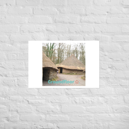 Village Charm Poster with Groundfloor with House Logo