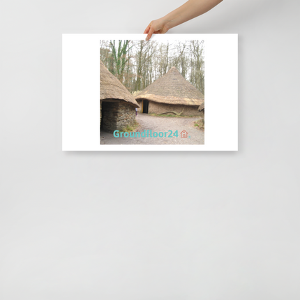 Village Charm Poster with Groundfloor24 with House Logo