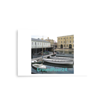 Boat on Water Poster with Groundfloor24 without House Logo