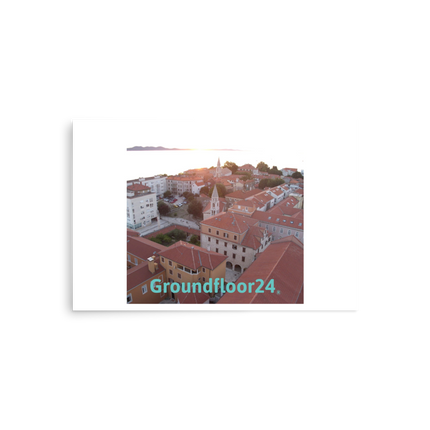 Roof Sunset View Poster with Groundfloor24 without House Logo