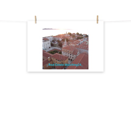 Roof Sunset View Poster with realestatematching24 without key Logo