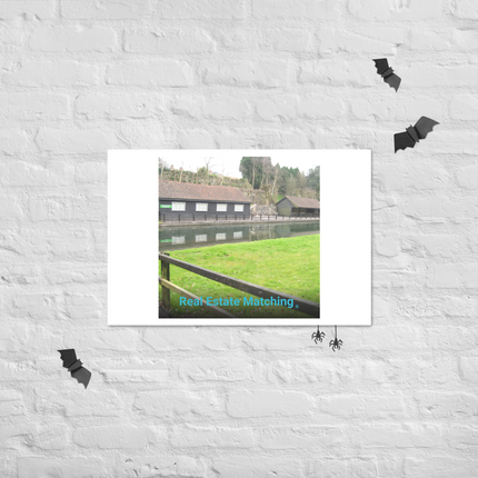 Lakeside Serenity Poster with realestatematching without key Logo