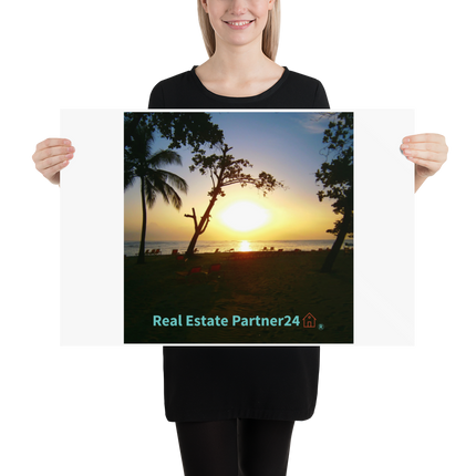 Beutiful Sea View Poster with realestatepartner24 with house Logo