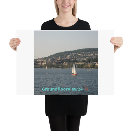 Beutiful River & Hills Sinari Poster with realestatematching with key Logo