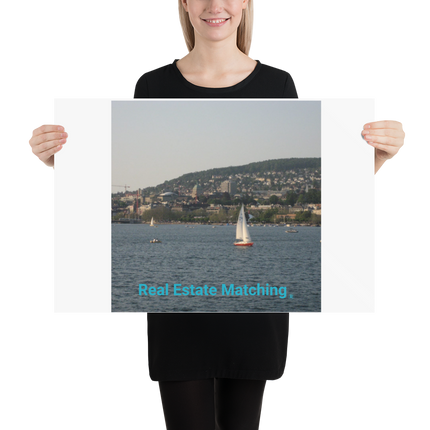 Beutiful River & Hills Sinari Poster with realestatematching without key Logo