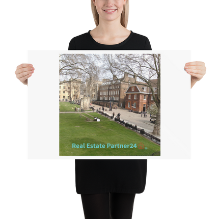 Beutiful Park Poster with realestatepartner24 with house Logo