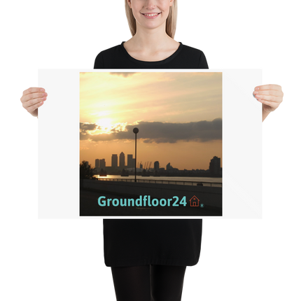 Majestic Sunset Poster with Groundfloor24 with House Logo
