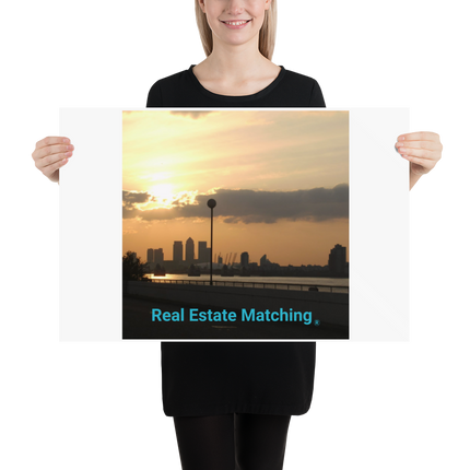 Majestic Sunset Poster with realestatematching without key Logo