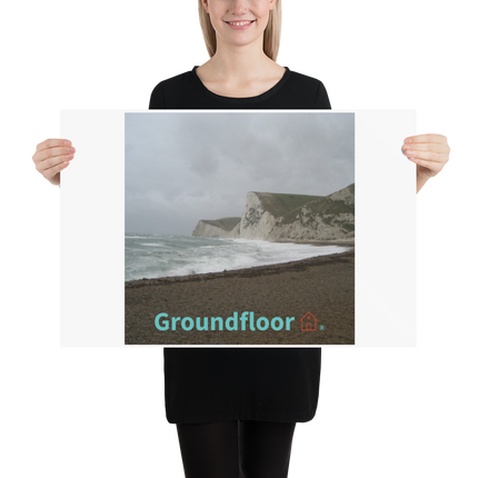 Waves and Sand Poster with Groundfloor with House Logo
