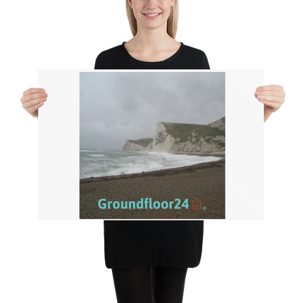 Waves and Sand Poster with Groundfloor24 with House Logo