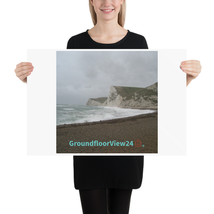 Waves and Sand Poster with groundfloorview24 with House Logo