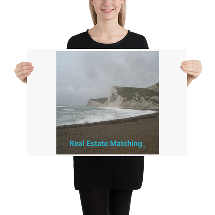 Waves and Sand Poster with realestatematching without key Logo