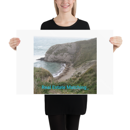 Sea & Hills Poster with realestatematching without key Logo