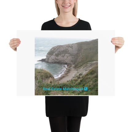 Sea & Hills Poster with realestatematching24 with key Logo
