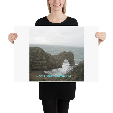 Coastal Escape Poster with realestatepartner24 with house Logo