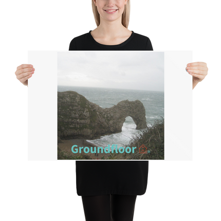 Coastal Escape Poster with Groundfloor with House Logo