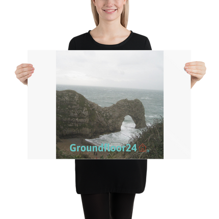 Coastal Escape Poster with Groundfloor24 with House Logo
