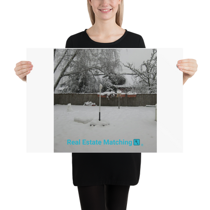Winter Wonderland Poster with realestatematching with key Logo