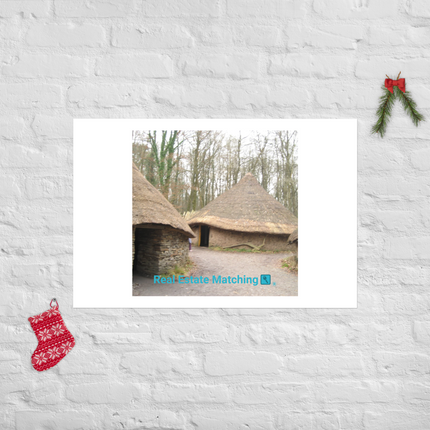 Village Charm Poster with realestatematching with key Logo