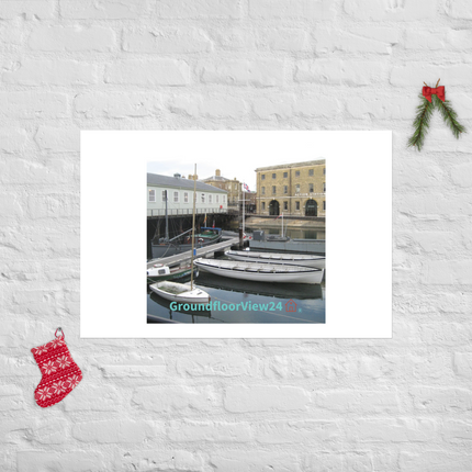 Boat on Water Poster with groundfloorview24 with House Logo