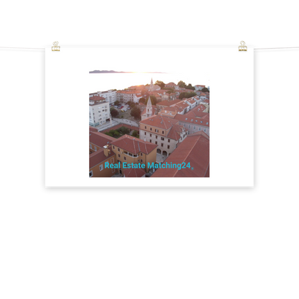 Roof Sunset View Poster with realestatematching24 without key Logo