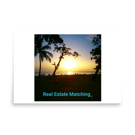 Beutiful Sea View Poster with realestatematching24 with key Logo