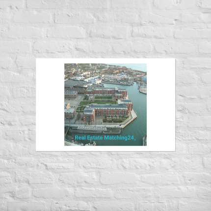 Nice City Poster with realestatematching24 without key Logo