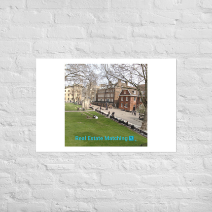 Beutiful Park Poster with realestatematching with key Logo