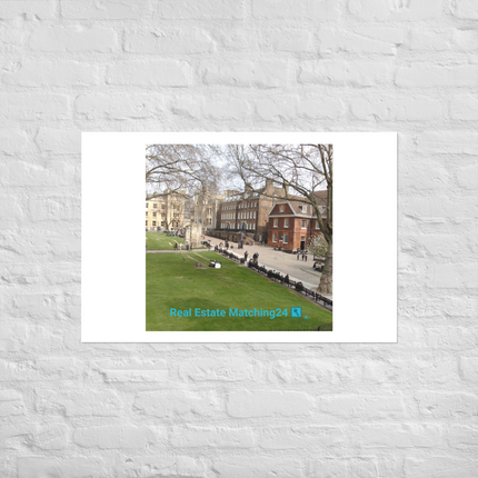 Beutiful Park Poster with realestatematching24 with key Logo