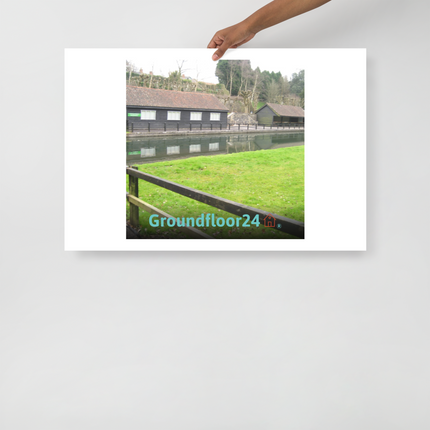 Lakeside Serenity Poster with Groundfloor24 with House Logo