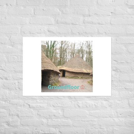 Village Charm Poster with Groundfloor with House Logo