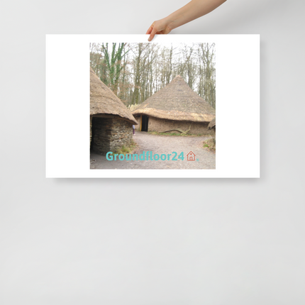 Village Charm Poster with Groundfloor24 with House Logo