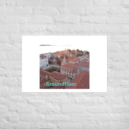Roof Sunset View Poster with Groundfloor with House Logo