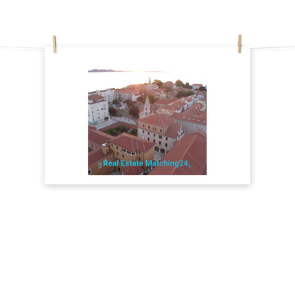 Roof Sunset View Poster with realestatematching24 without key Logo