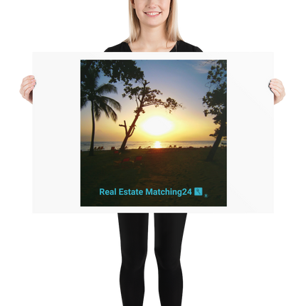 Beutiful Sea View Poster with realestatematching24 with key Logo