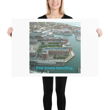 Nice City Poster with realestatematching without key Logo