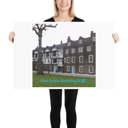 Beutiful Palace Poster with realestatematching24 with key Logo