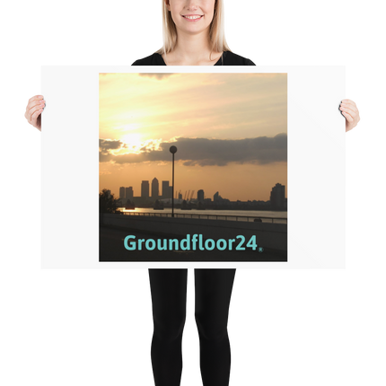 Majestic Sunset Poster with Groundfloor24 without House Logo