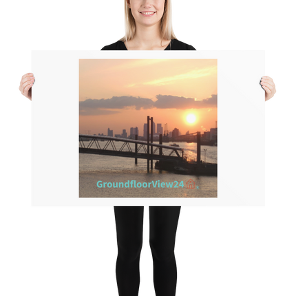 Evening Glow Poster with GroundfloorView24 with House Logo