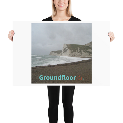 Waves and Sand Poster with Groundfloor with House Logo