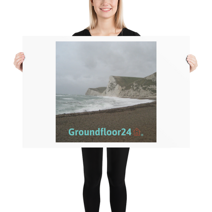 Waves and Sand Poster with Groundfloor24 with House Logo