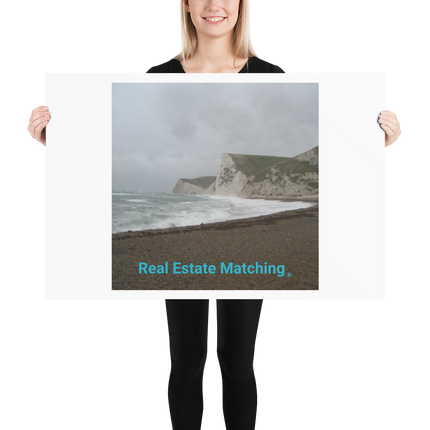 Waves and Sand Poster with realestatematching without key Logo