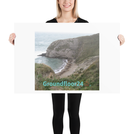 Sea & Hills Poster with Groundfloor24 with House Logo