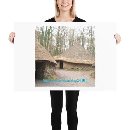 Village Charm Poster with realestatematching24 with key Logo