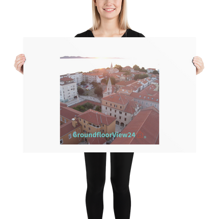 Roof Sunset View Poster with groundfloorview24 with House Logo
