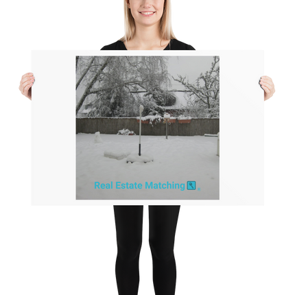Winter Wonderland Poster with realestatematching with key Logo