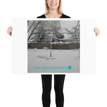 Winter Wonderland Poster with realestatematching24 with key Logo