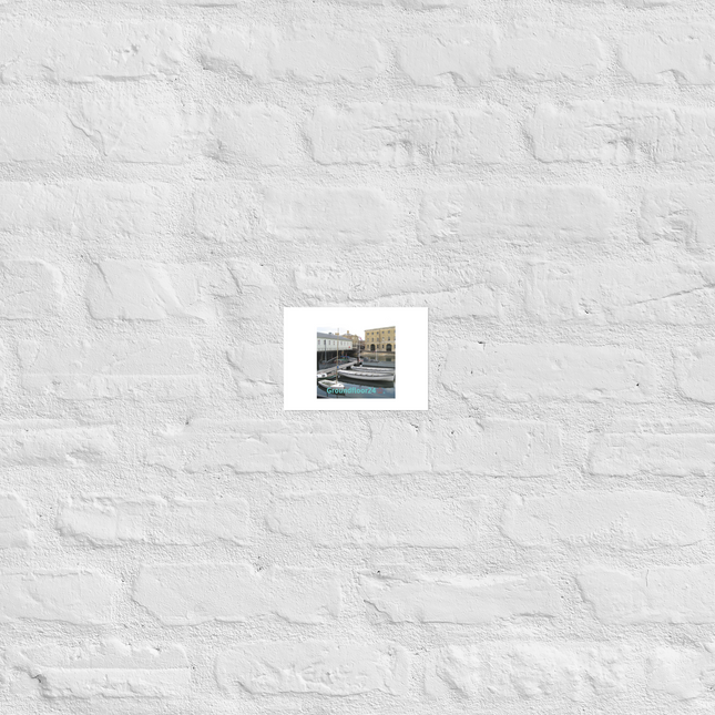 Boat on Water Poster with Groundfloor24 with House Logo
